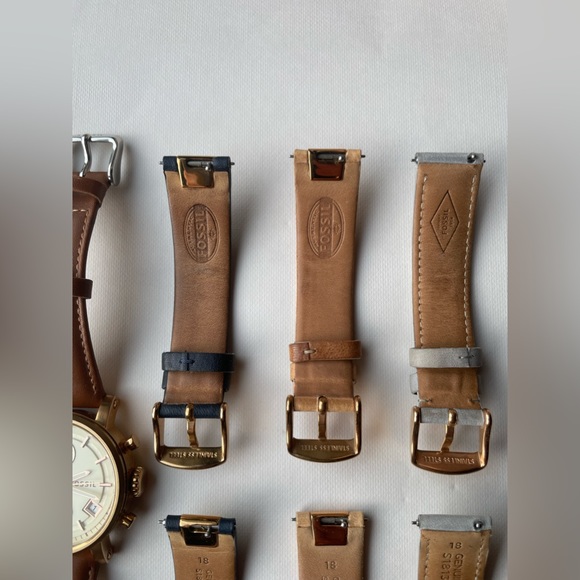 Fossil Rose Gold Chronograph Watch + leather bands - Picture 16 of 16